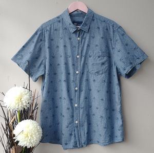 100% Cotton Route 66 Palm Print Men's Shirt